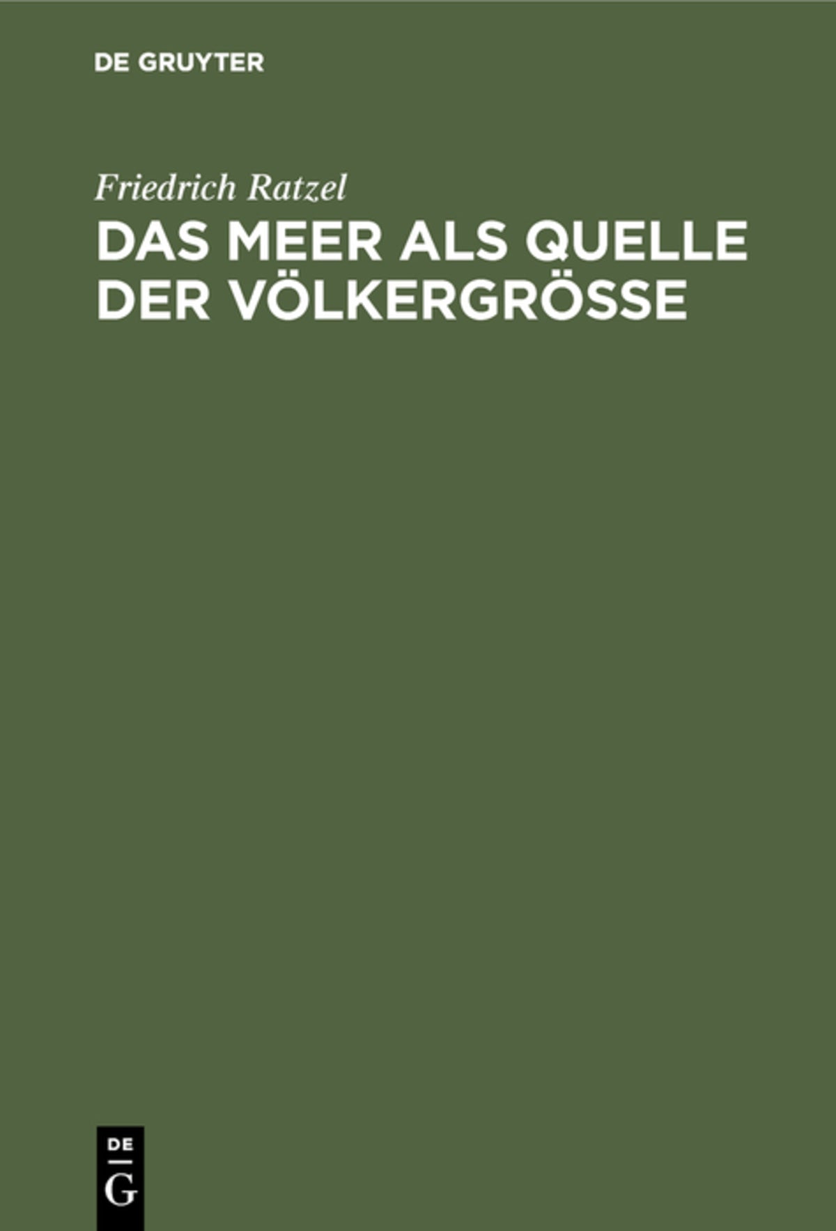 Cover image for Das Meer als Quelle der Völkergröße ISBN 9783486739060