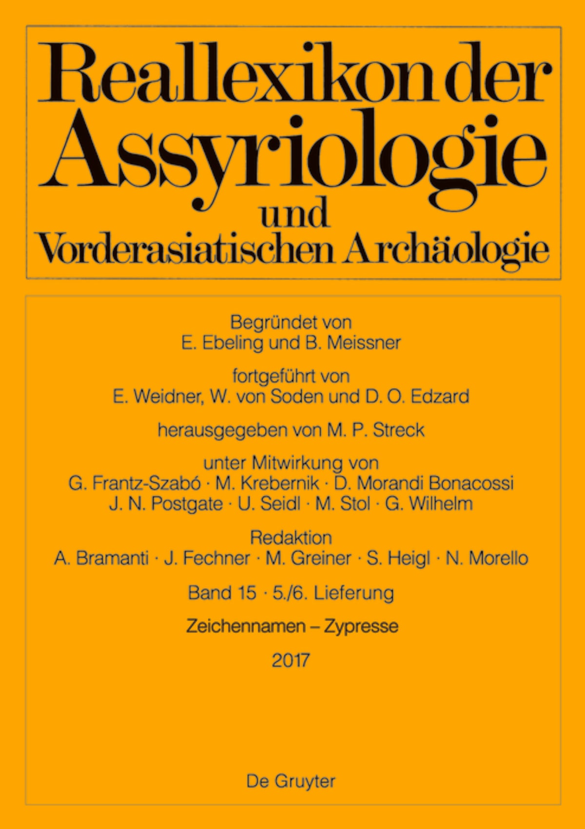Cover image for Zeichennamen - Zypresse ISBN 9783110500462