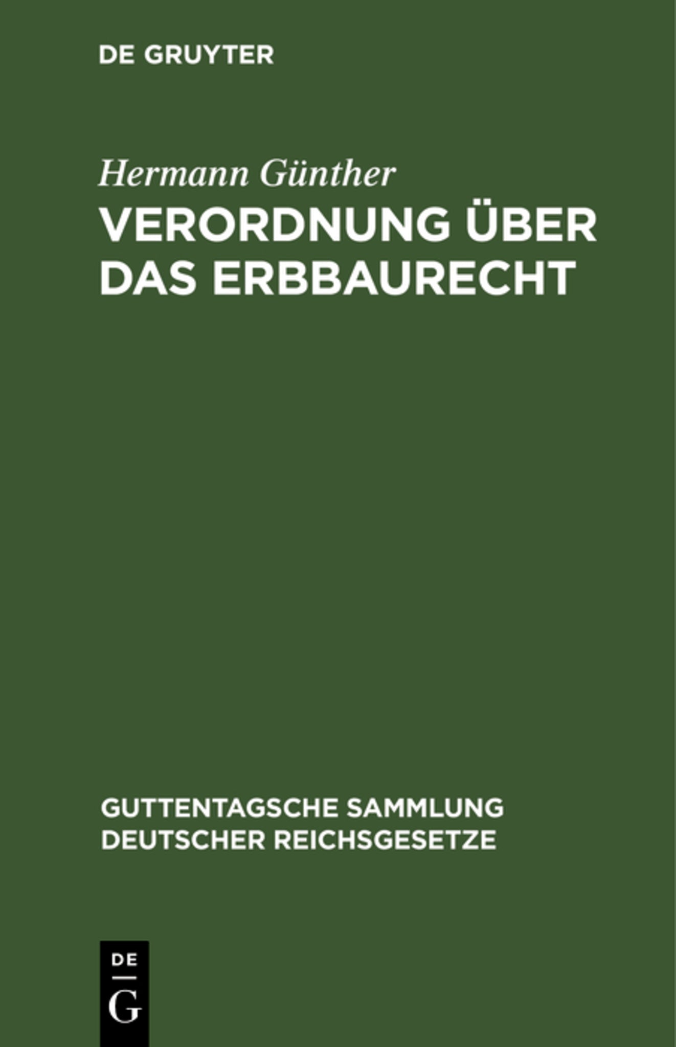 Verordnung über das Erbbaurecht