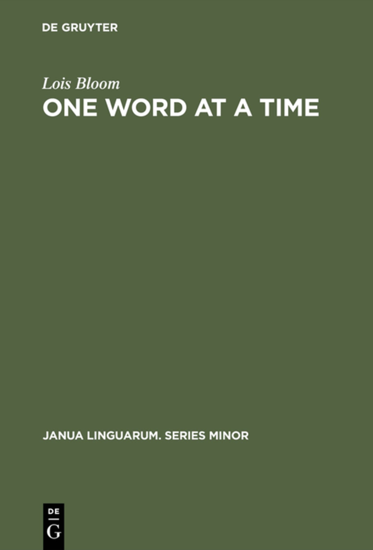 Cover image for One Word at a Time ISBN 9789027933751
