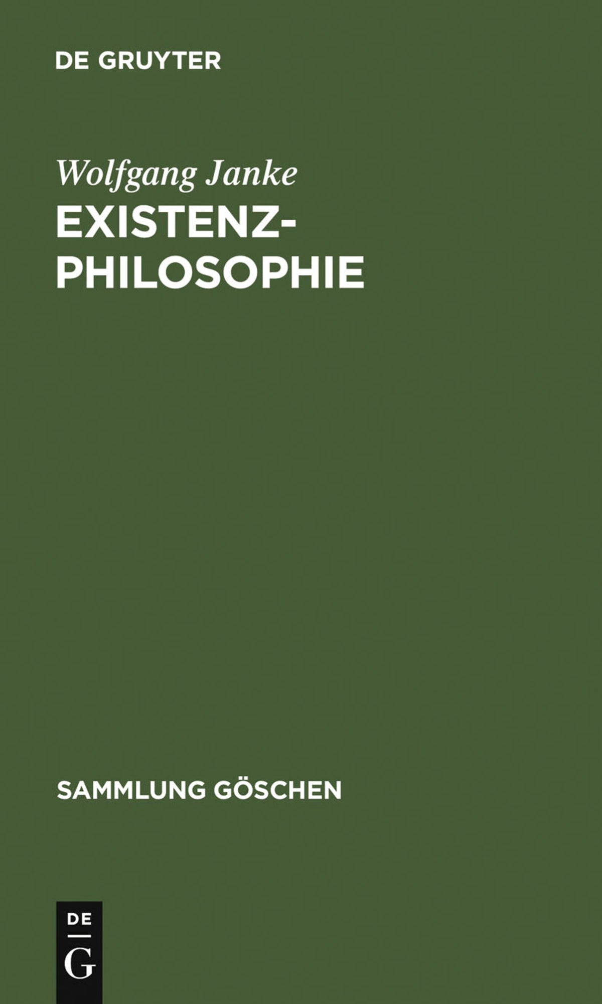 Cover image for Existenzphilosophie ISBN 9783110082463