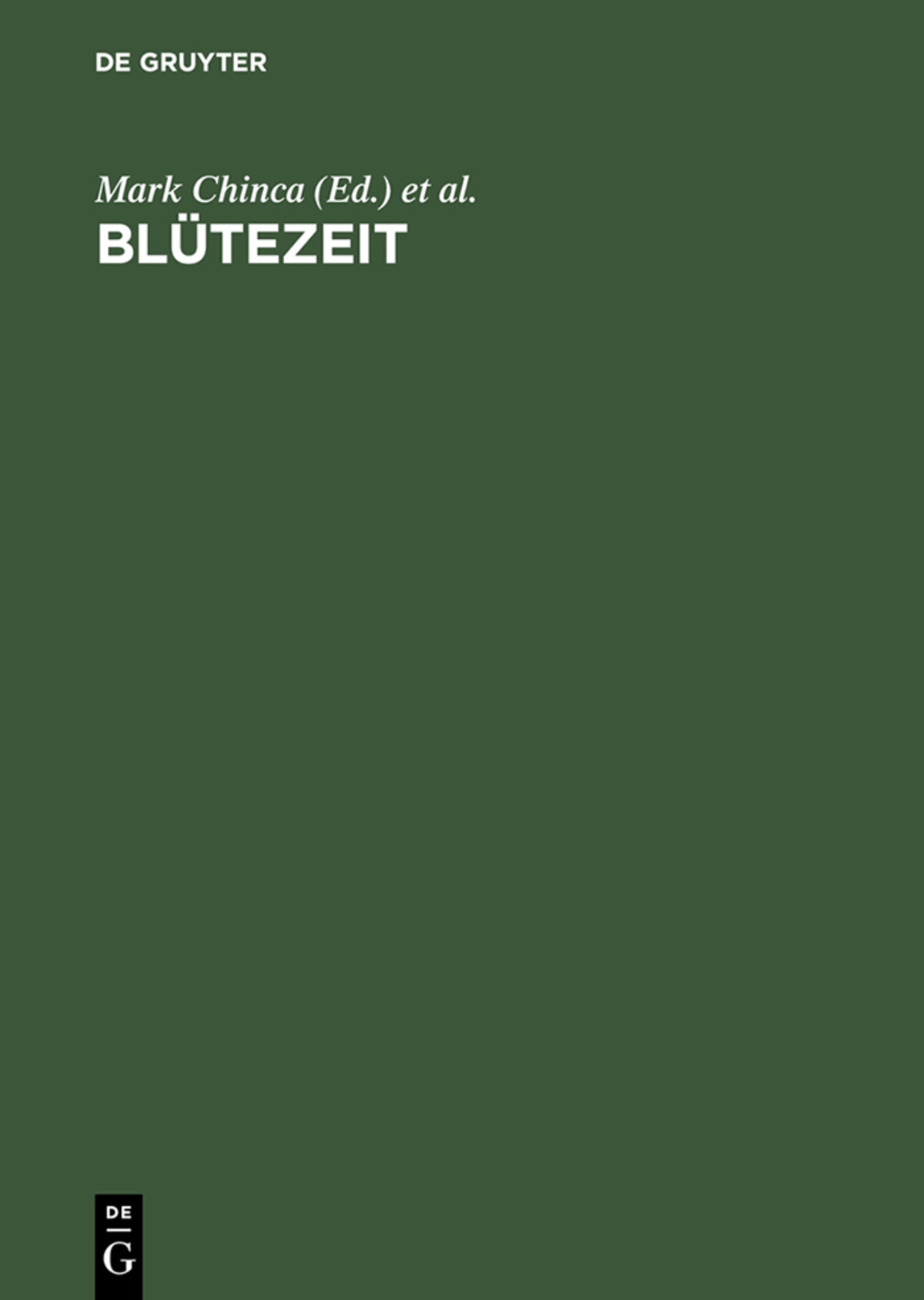 Cover image for Blütezeit ISBN 9783484640184