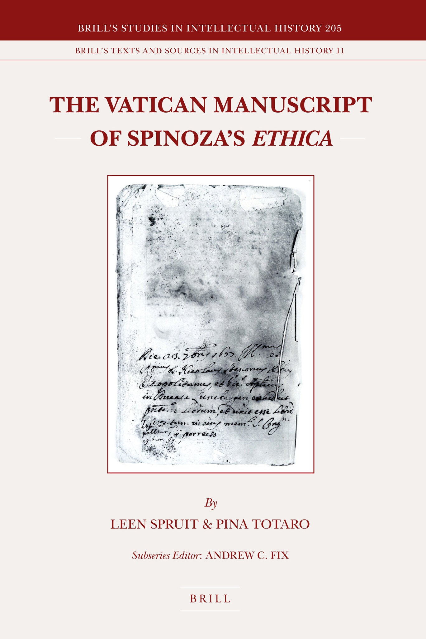 Cover image for The Vatican Manuscript of Spinoza’s Ethica ISBN 9789004209268