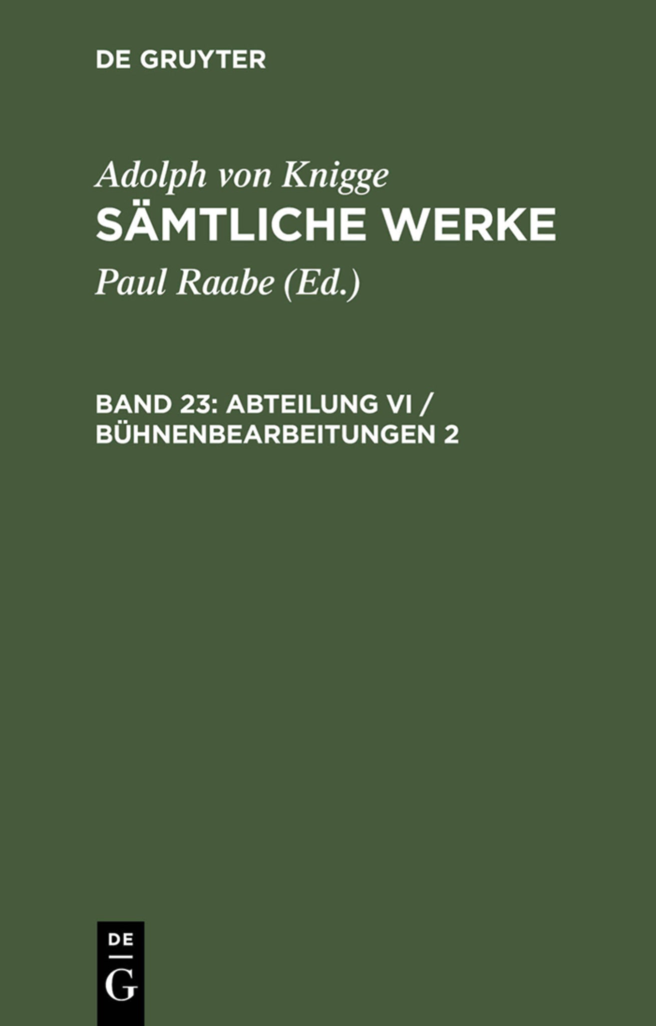 Abteilung VI / Bühnenbearbeitungen 2