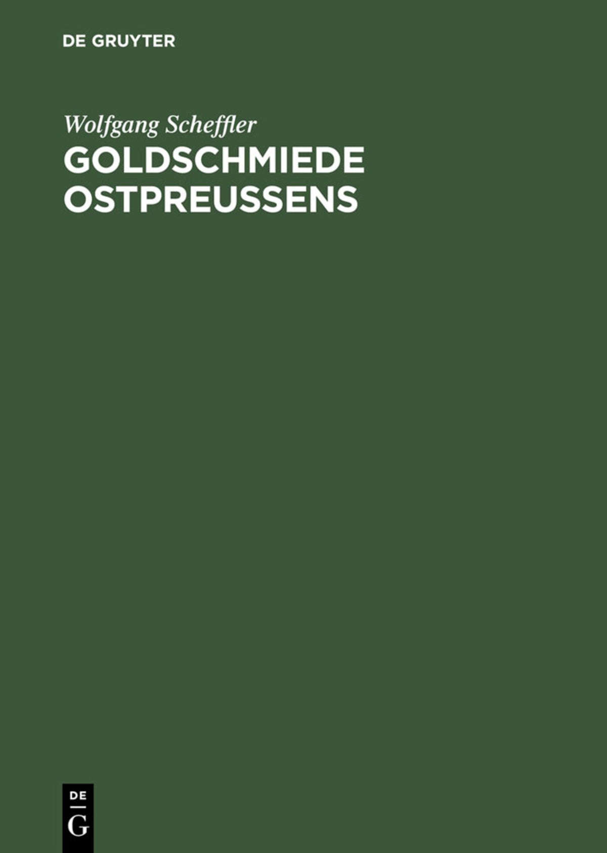 Cover image for Goldschmiede Ostpreussens ISBN 9783110089004