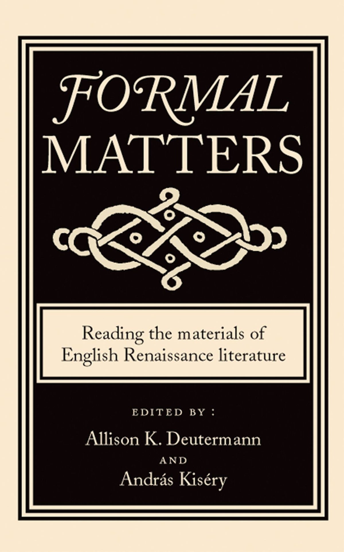 Cover image for Formal matters ISBN 9780719085536