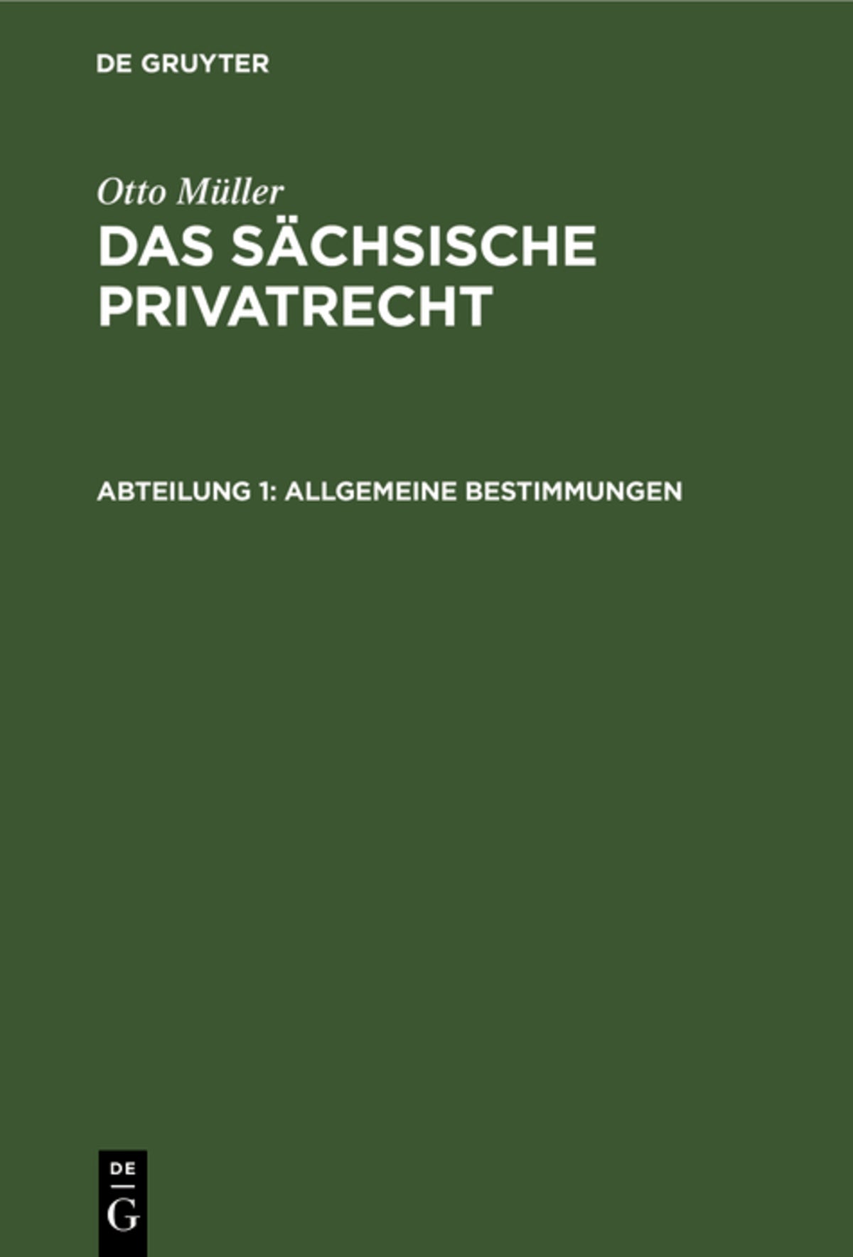 Cover image for Allgemeine Bestimmungen ISBN 9783112694534