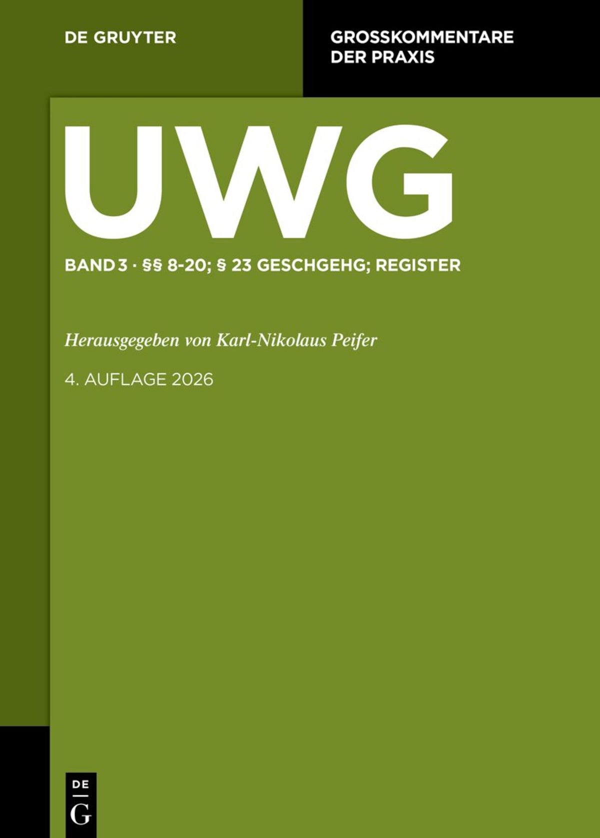 Cover image for §§ 8-20; § 23 GeschGehG; Register ISBN 9783111342153