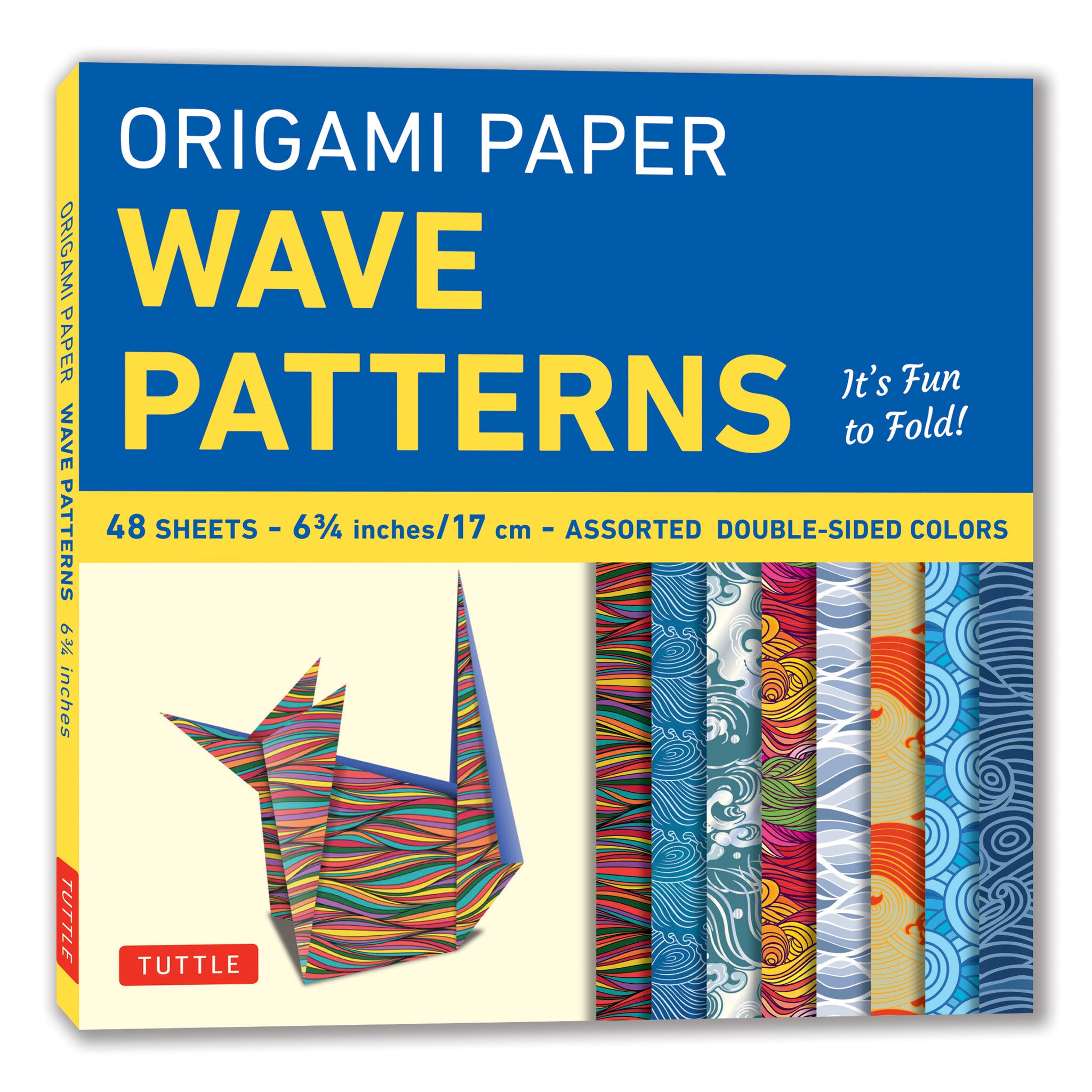 Cover image for Origami Paper - Wave Patterns - 6 3/4 inch - 48 Sheets ISBN 9780804859738