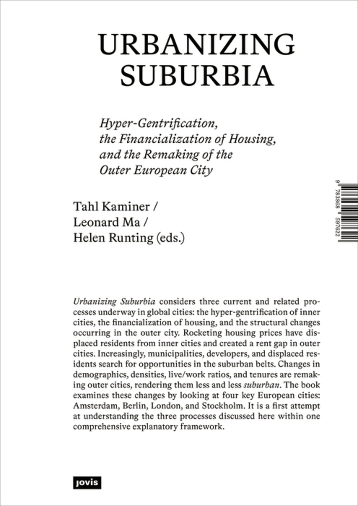 Cover image for Urbanizing Suburbia ISBN 9783868597622