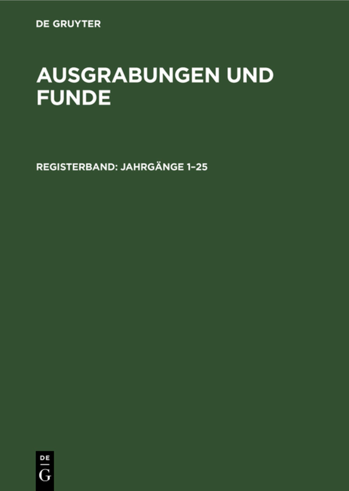 Jahrgänge 1–25