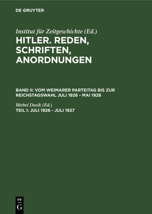 Juli 1926 - Juli 1927