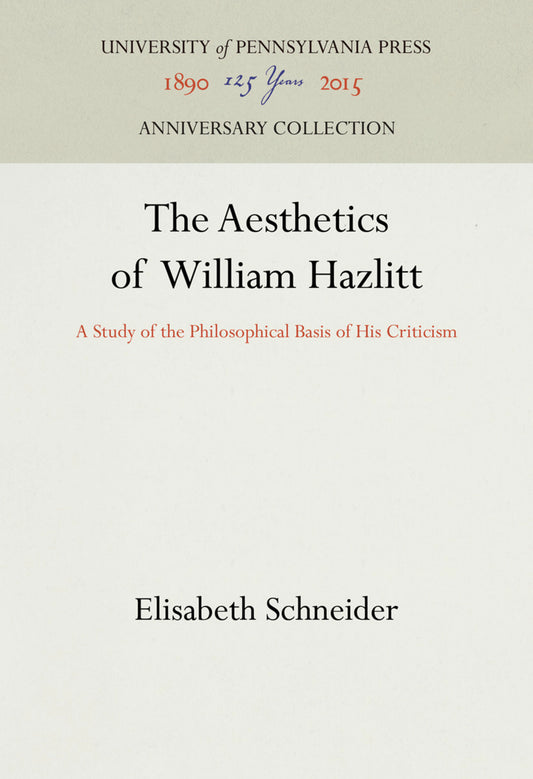 The Aesthetics of William Hazlitt