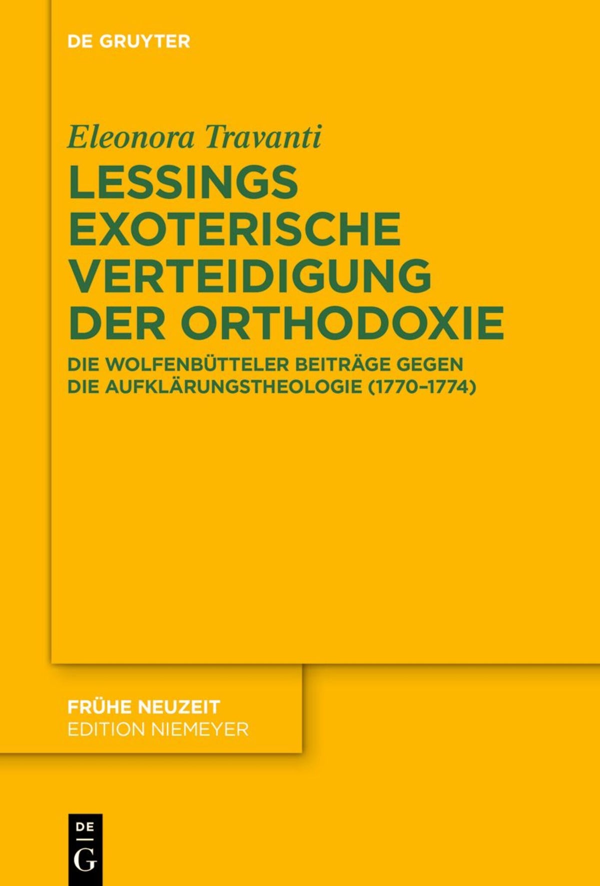 Cover image for Lessings exoterische Verteidigung der Orthodoxie ISBN 9783110792164