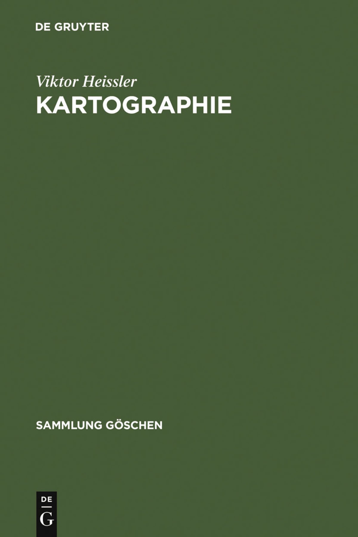 Cover image for Kartographie ISBN 9783111210193