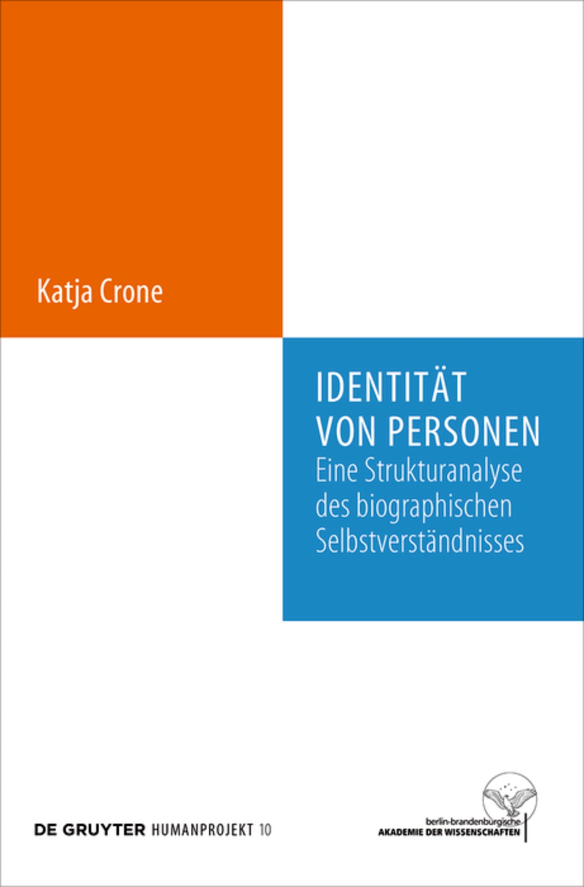 Cover image for Identität von Personen ISBN 9783110246506