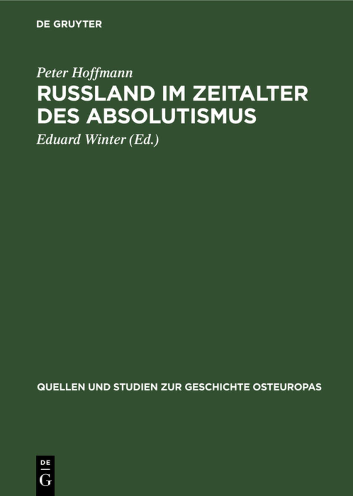 Cover image for Rußland im Zeitalter des Absolutismus ISBN 9783112563878