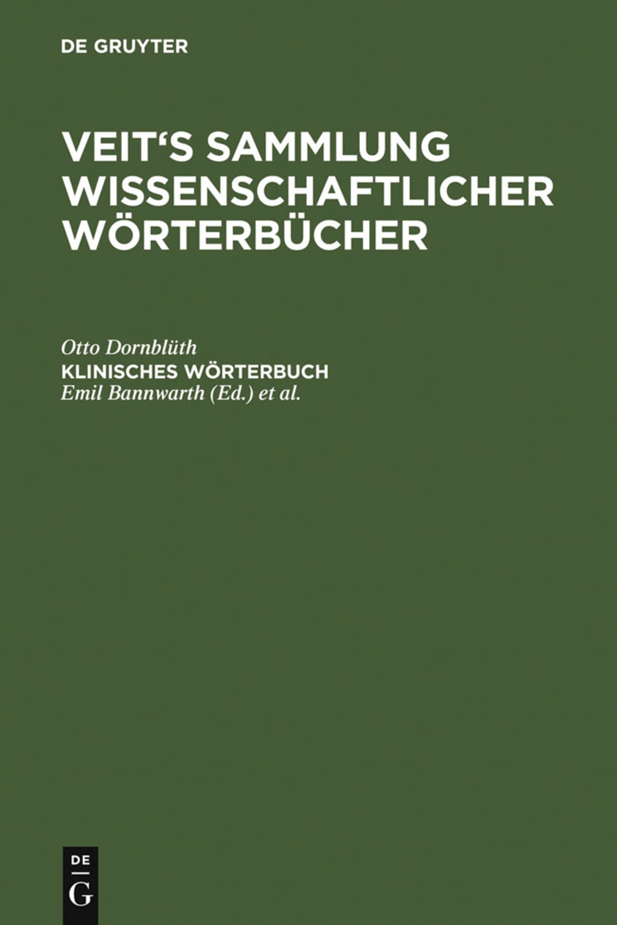 Cover image for Klinisches Wörterbuch ISBN 9783111314846