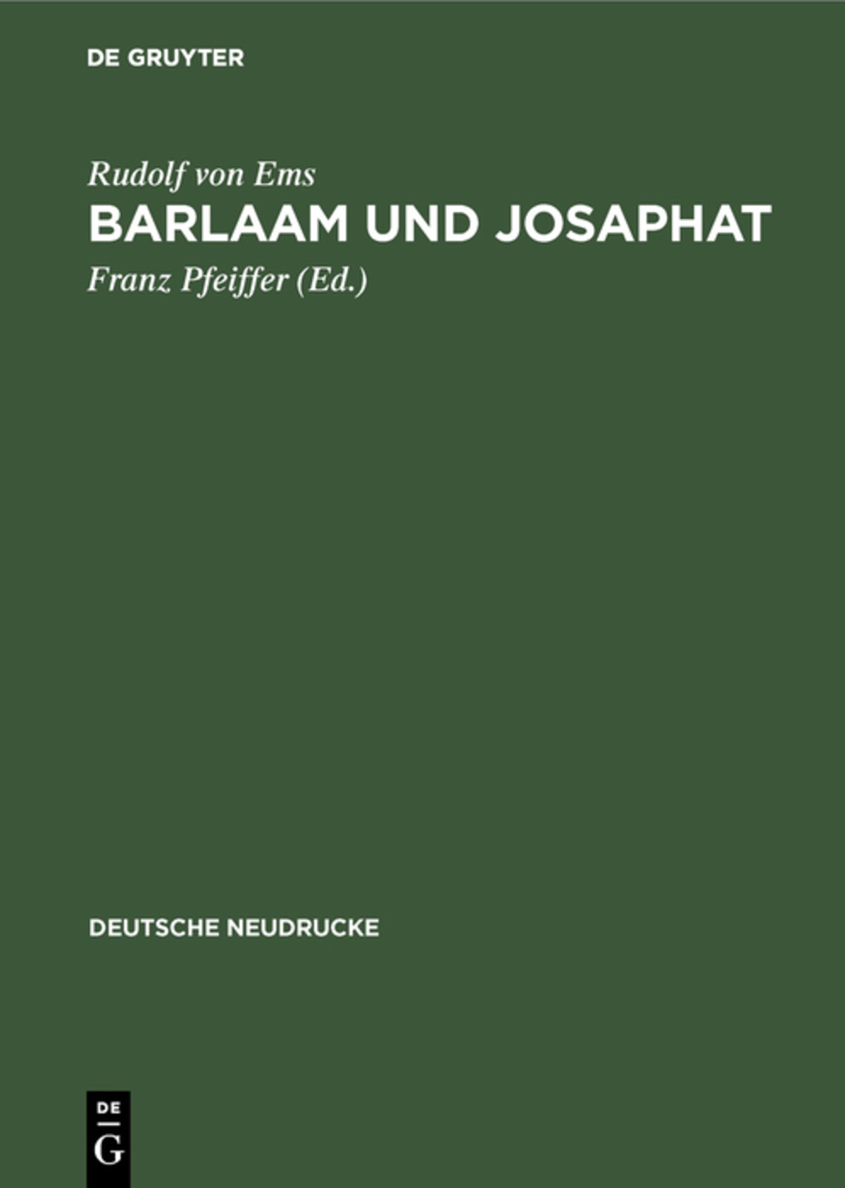 Cover image for Barlaam und Josaphat ISBN 9783110002553