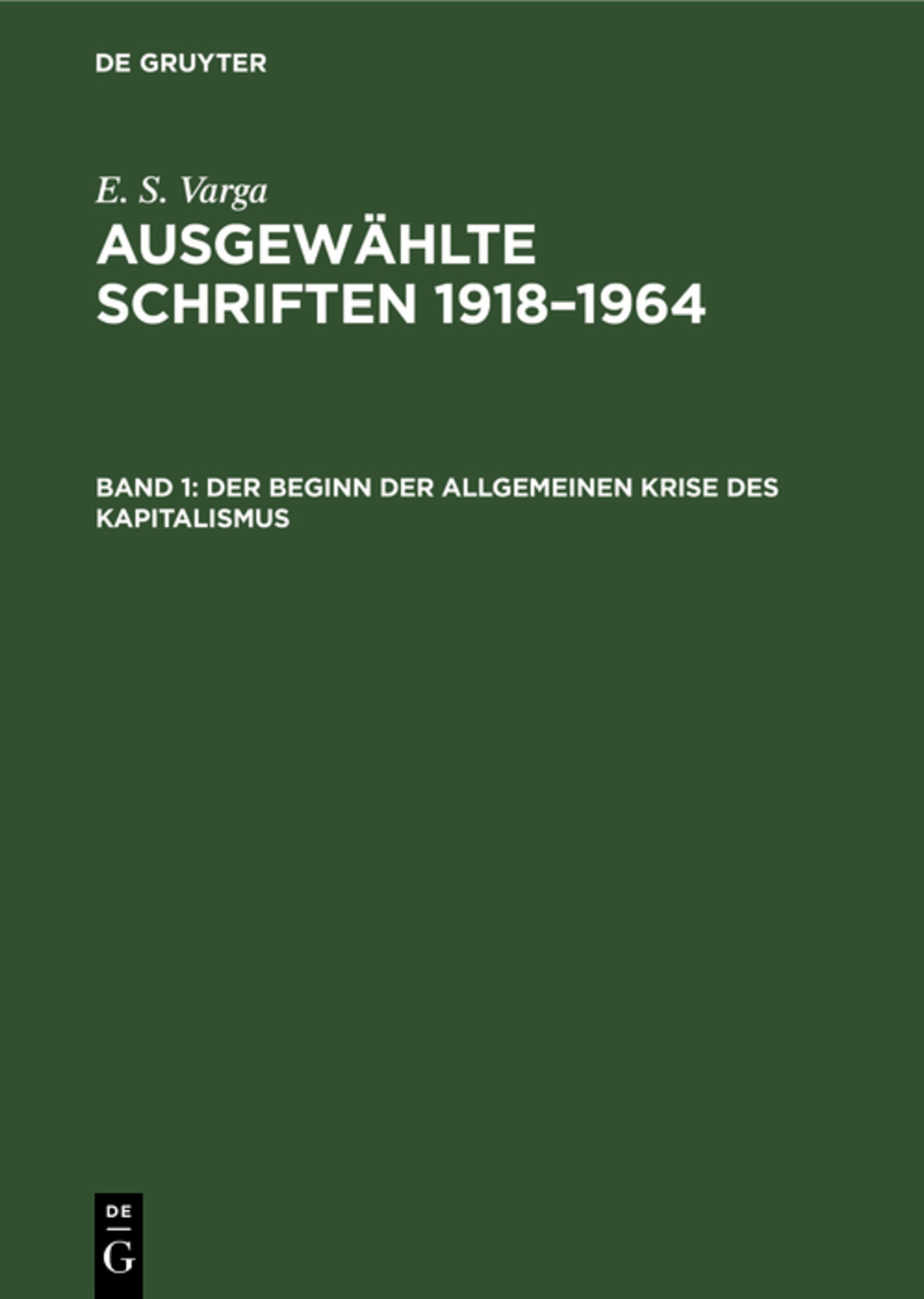 Der Beginn der allgemeinen Krise des Kapitalismus