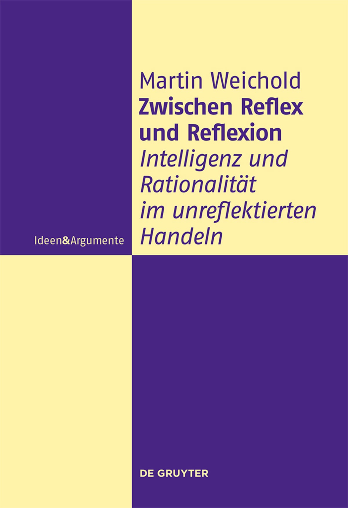Cover image for Zwischen Reflex und Reflexion ISBN 9783110447866