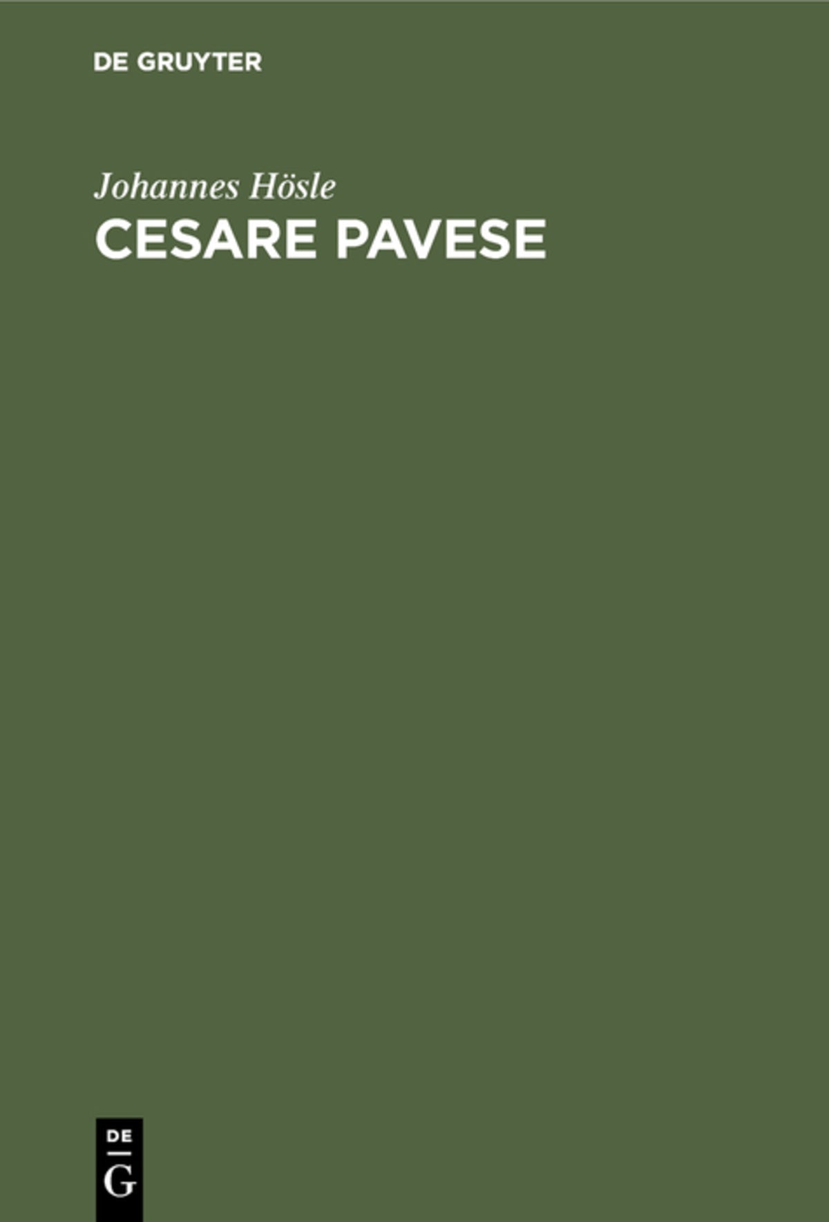 Cover image for Cesare Pavese ISBN 9783111134192