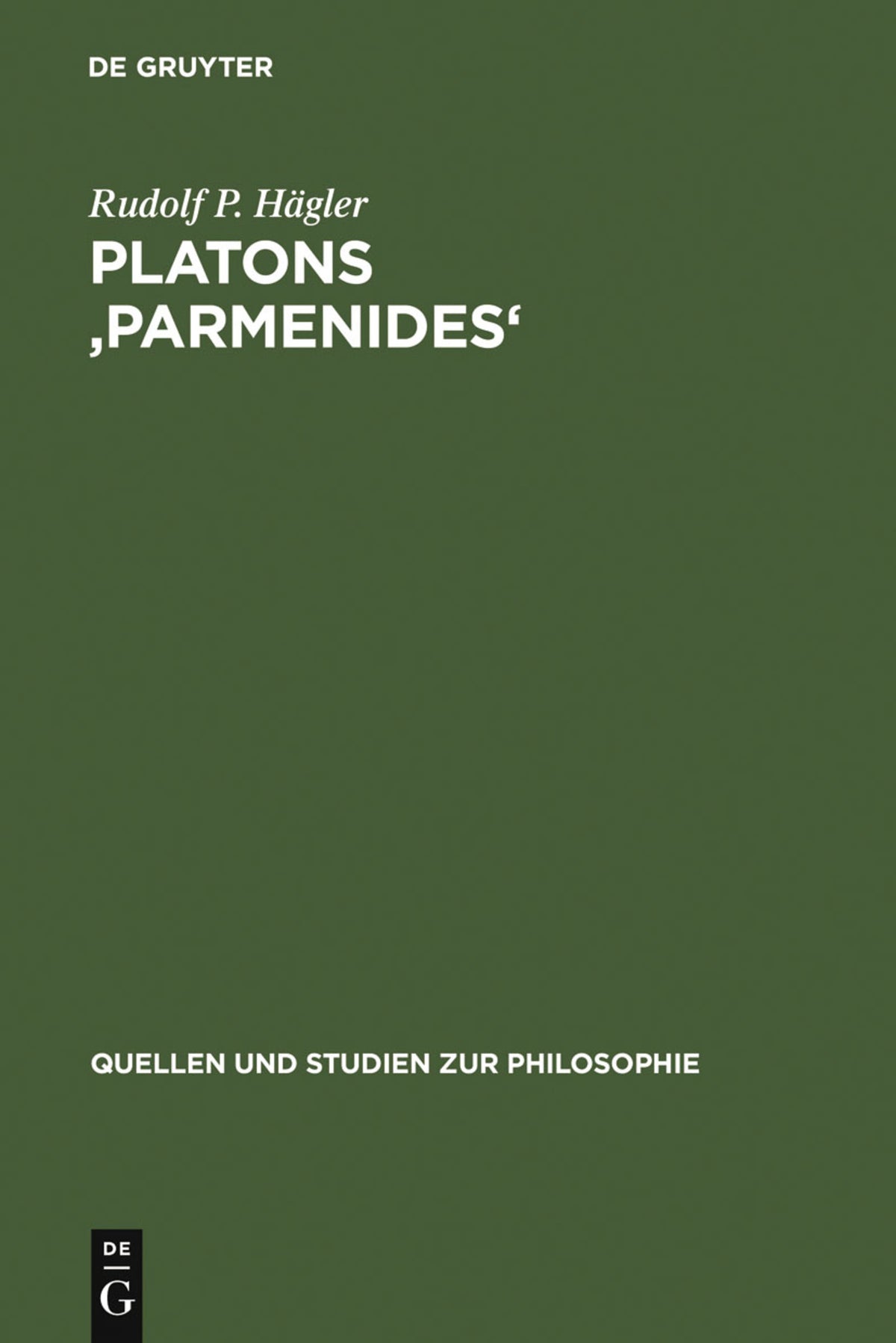 Cover image for Platons 'Parmenides' ISBN 9783110095999