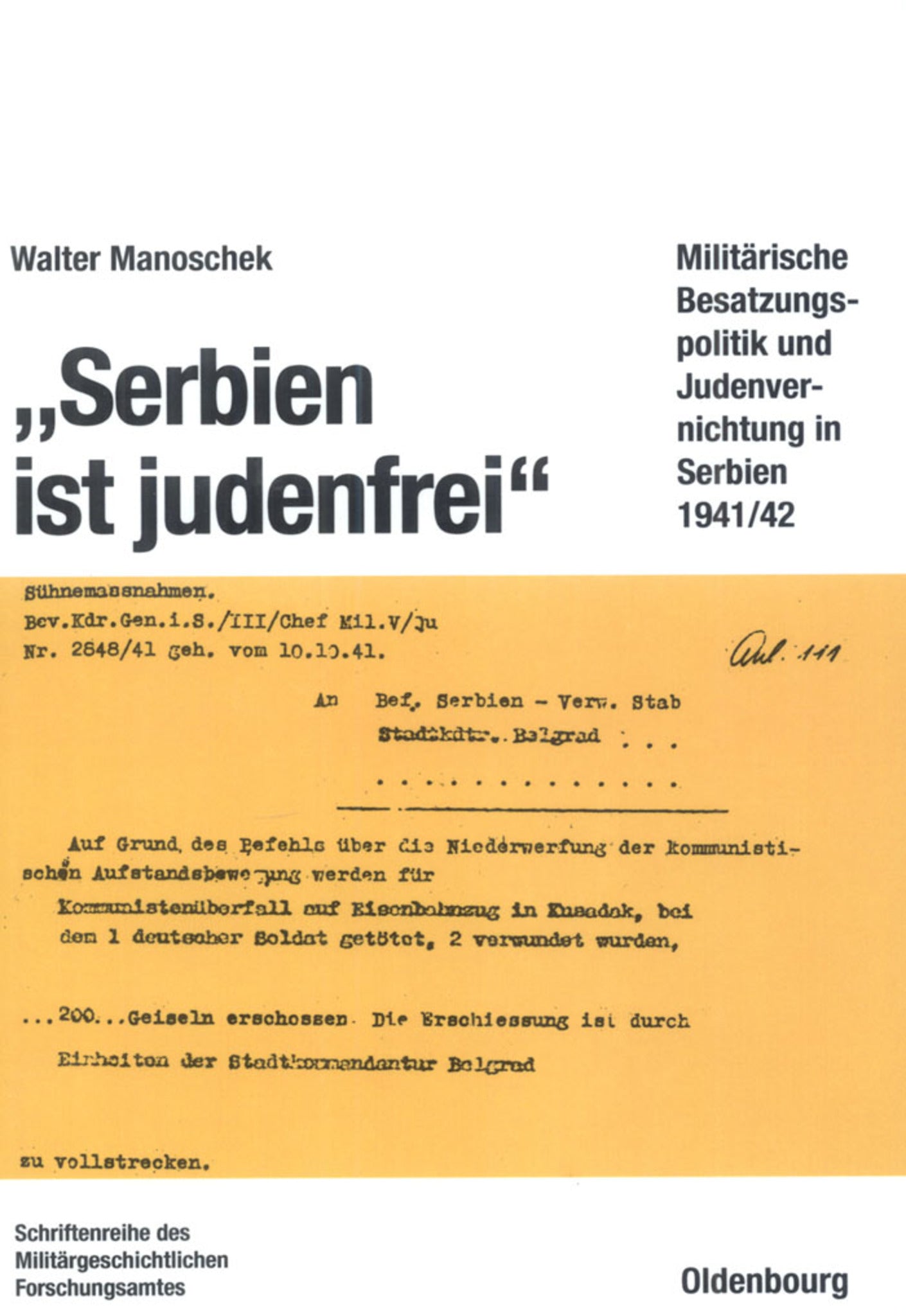 Cover image for "Serbien ist judenfrei" ISBN 9783486561371