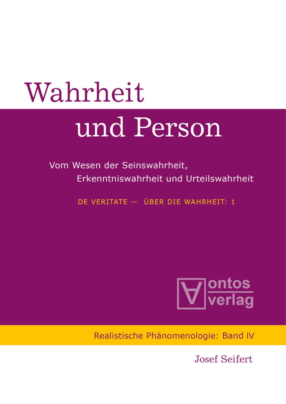 Cover image for De Veritate - Über die Wahrheit ISBN 9783110334364