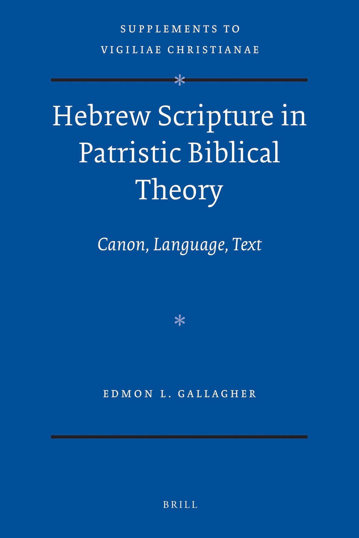 Cover image for Hebrew Scripture in Patristic Biblical Theory ISBN 9789004226333