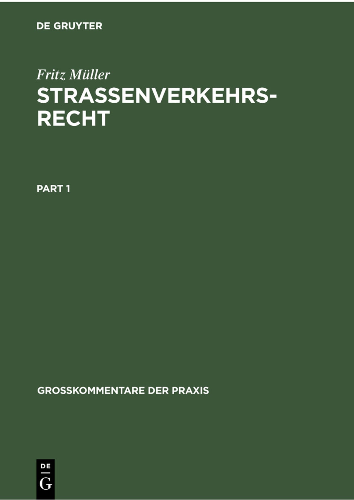 Cover image for Straßenverkehrsrecht ISBN 9783112301197