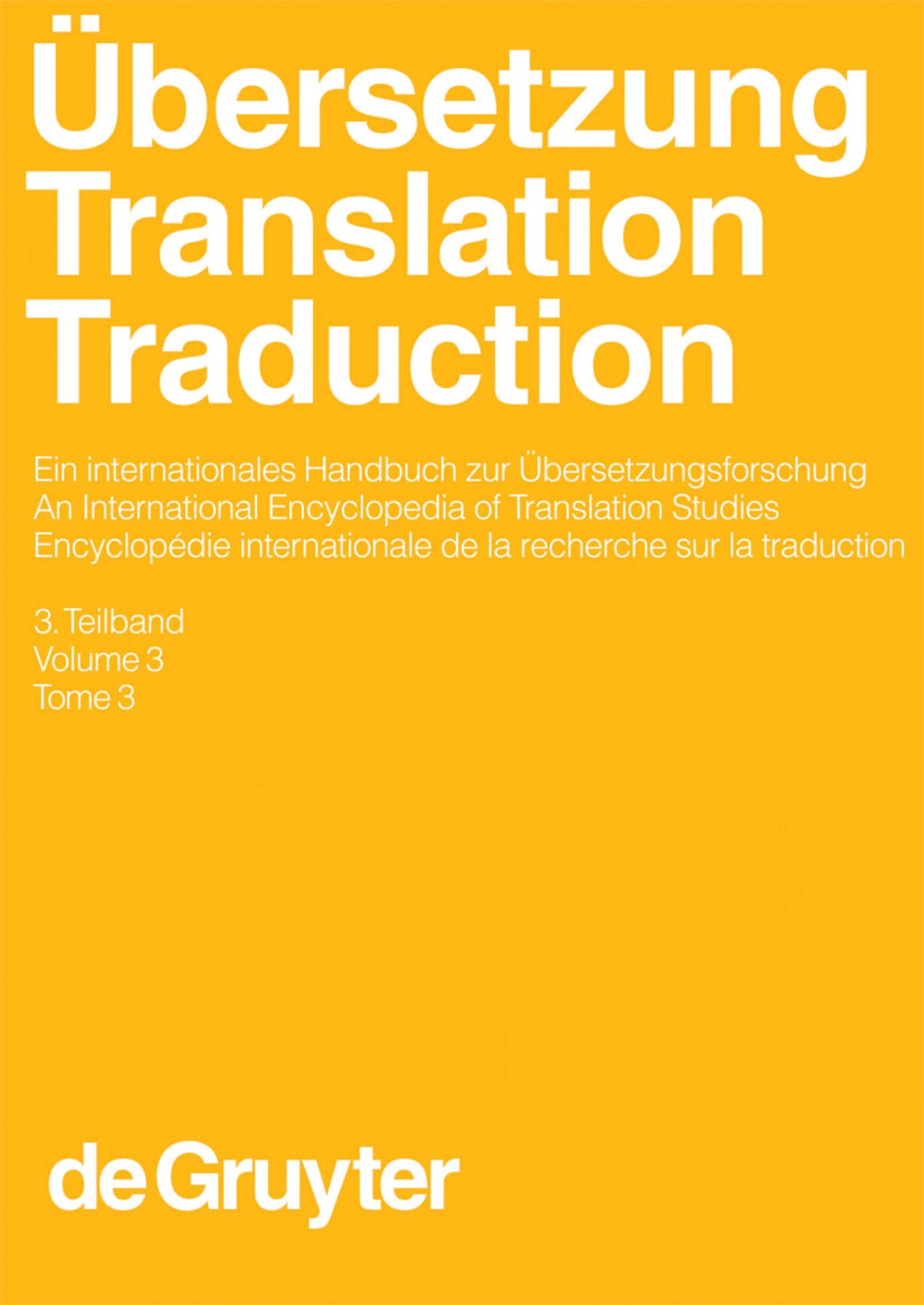Cover image for Übersetzung - Translation - Traduction. 3. Teilband ISBN 9783110171464