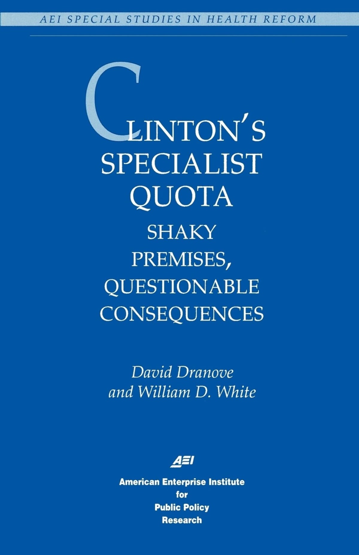 Cover image for Clinton's Specialist Quota: ISBN 9780844770246