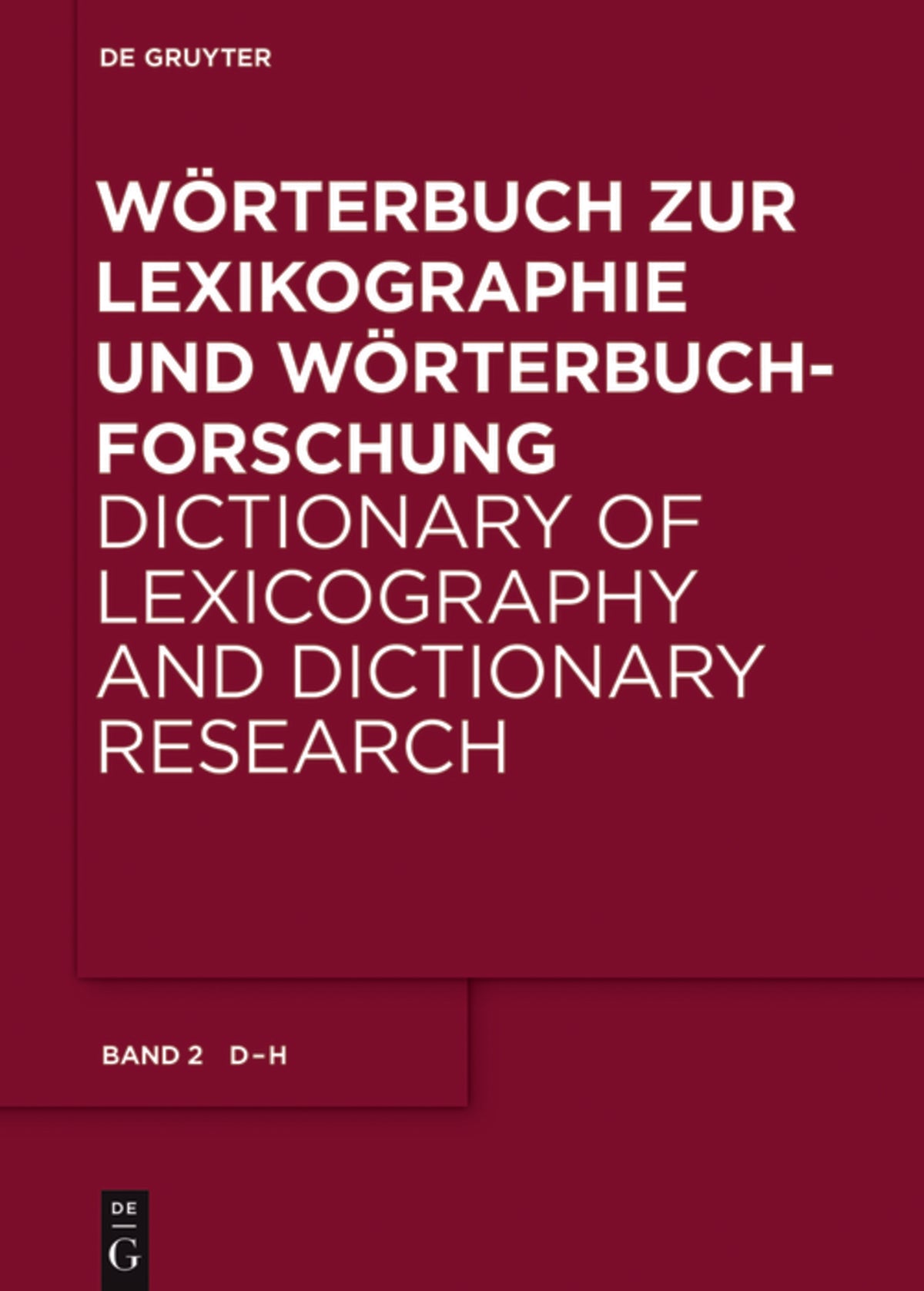 Cover image for D - H ISBN 9783110340945