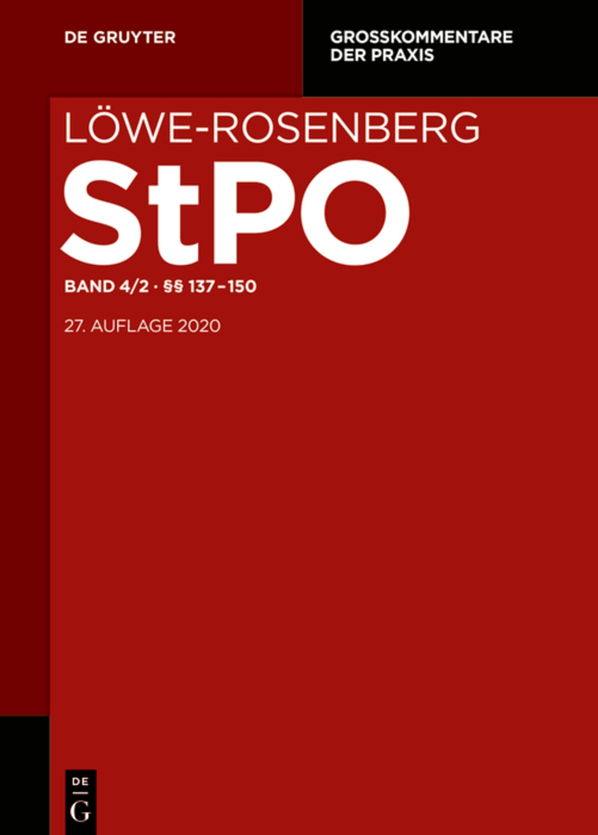 Cover image for §§ 137-150 ISBN 9783110629477