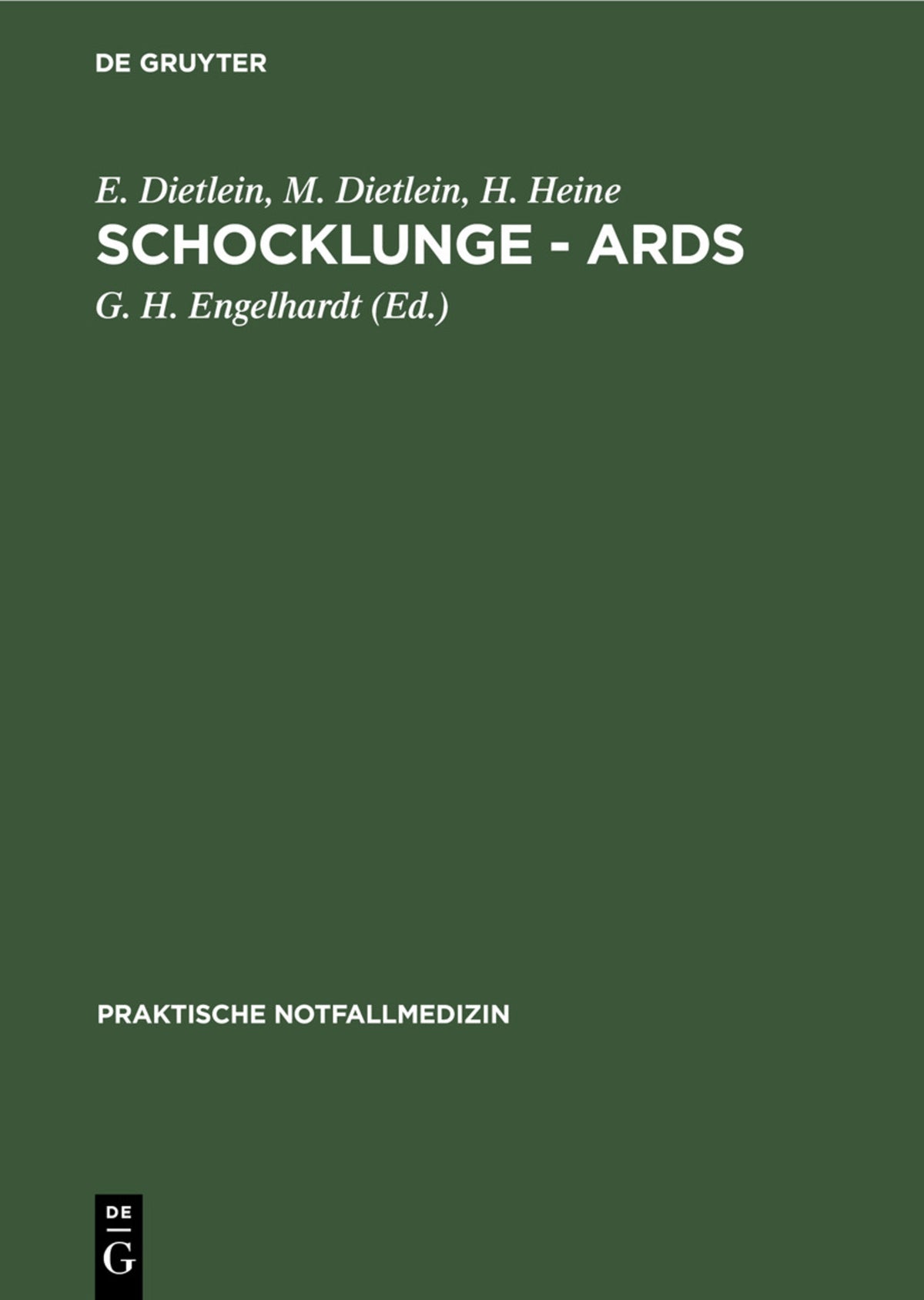 Cover image for Schocklunge - ARDS ISBN 9783110121094