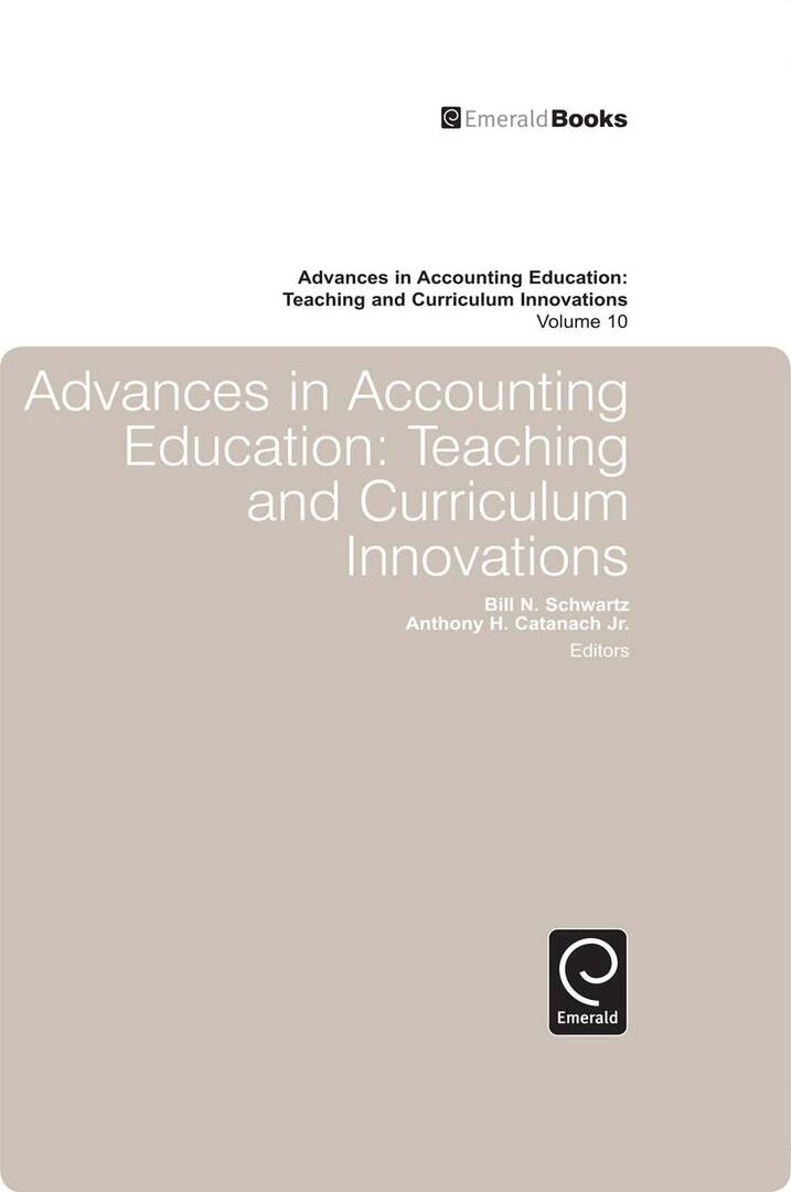 Cover image for Advances in Accounting Education ISBN 9781848558823