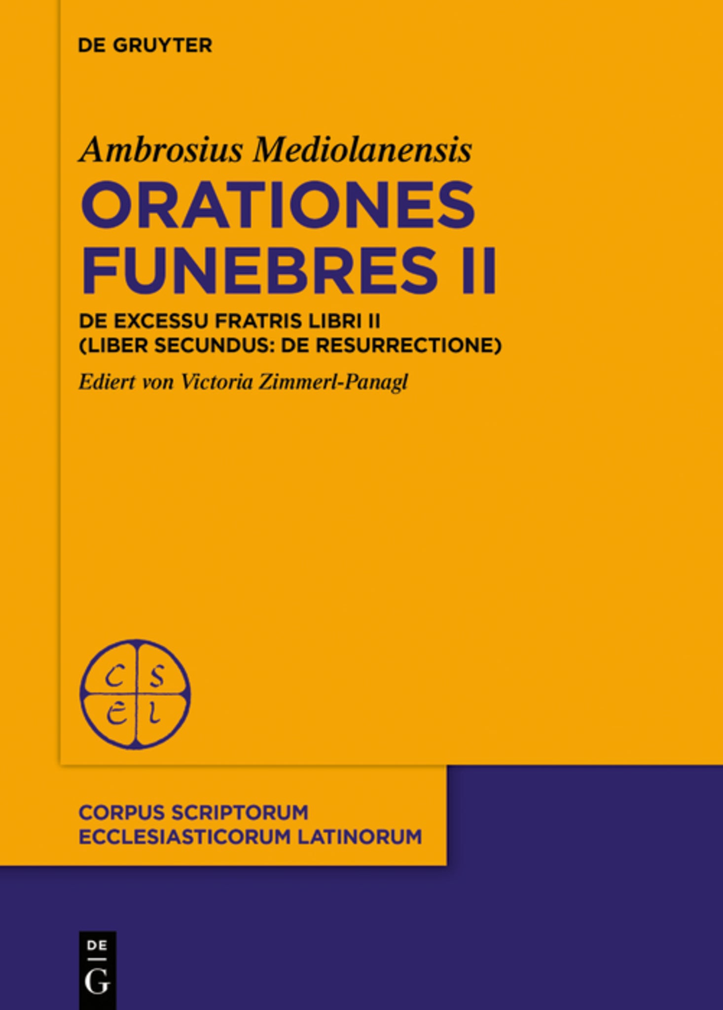 Cover image for Orationes funebres II ISBN 9783110763249