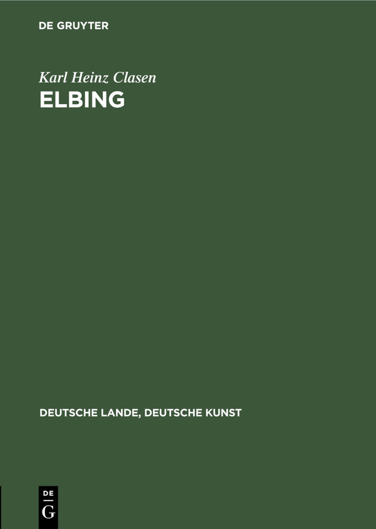 Cover image for Elbing ISBN 9783112356937