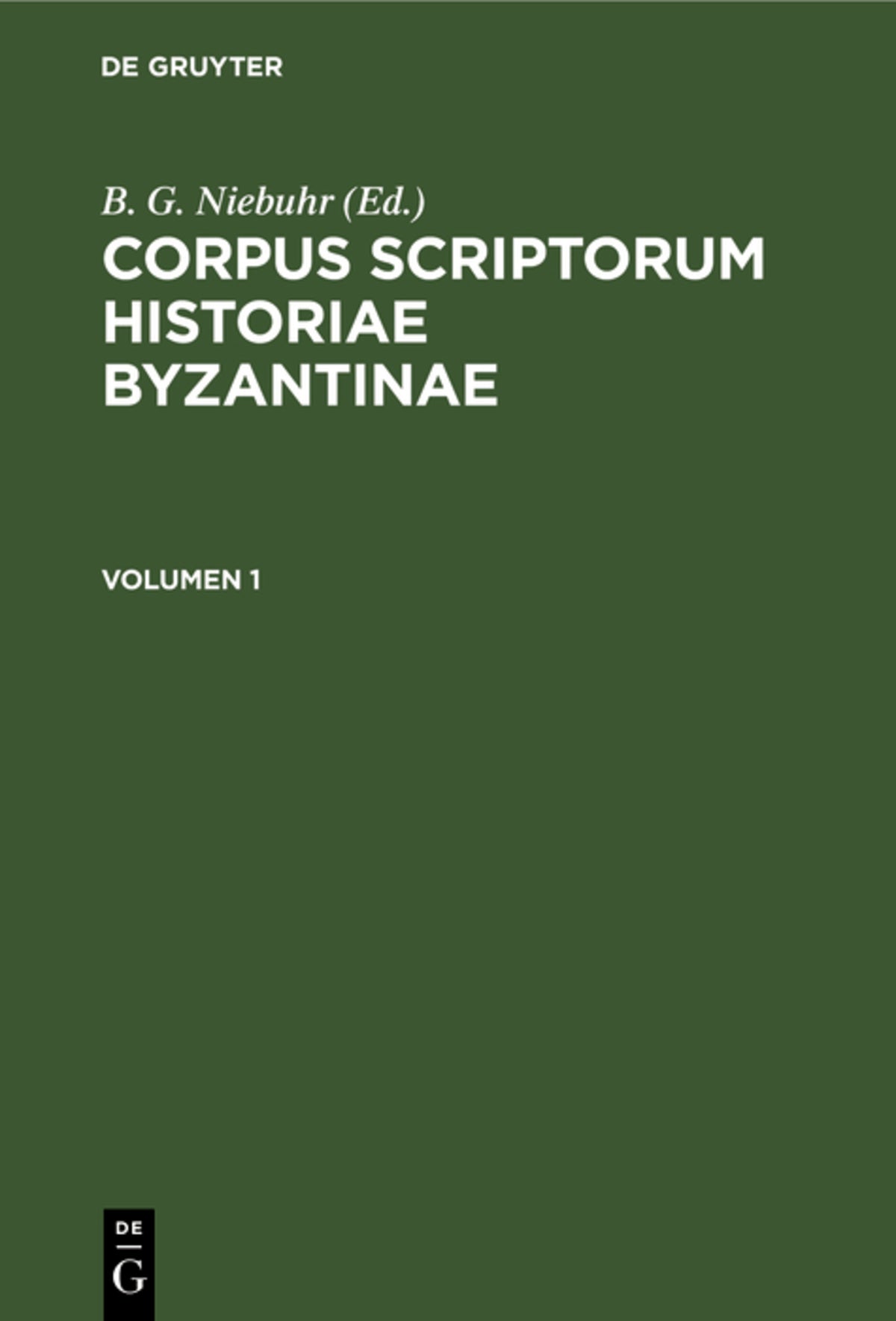 Corpus scriptorum historiae Byzantinae. Theophanis Chronographia. Volumen 1