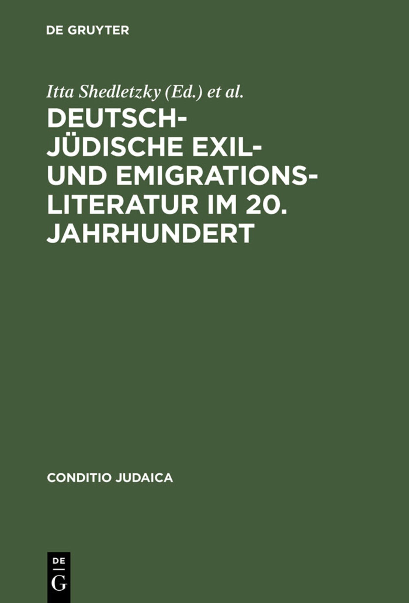 Cover image for Deutsch-jüdische Exil- und Emigrationsliteratur im 20. Jahrhundert ISBN 9783484651050
