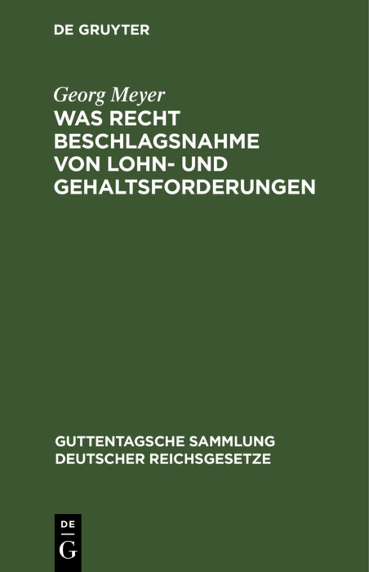 Cover image for Was Recht Beschlagsnahme von Lohn- und Gehaltsforderungen ISBN 9783112634318