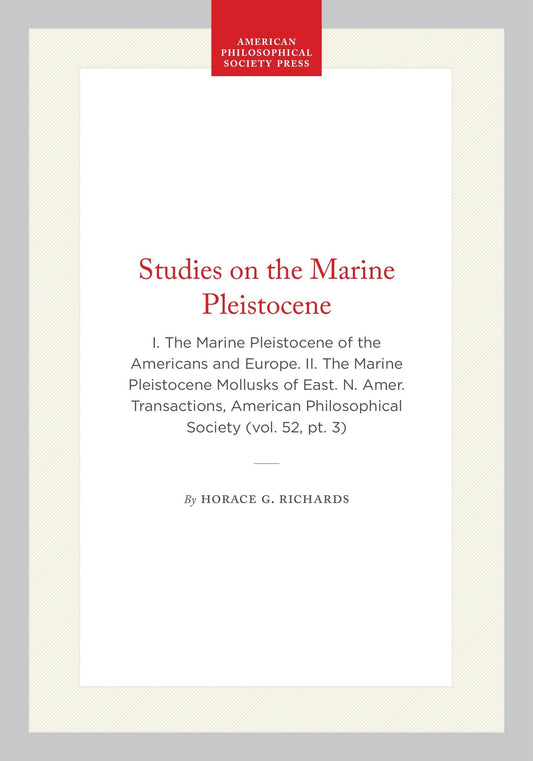 Studies on the Marine Pleistocene