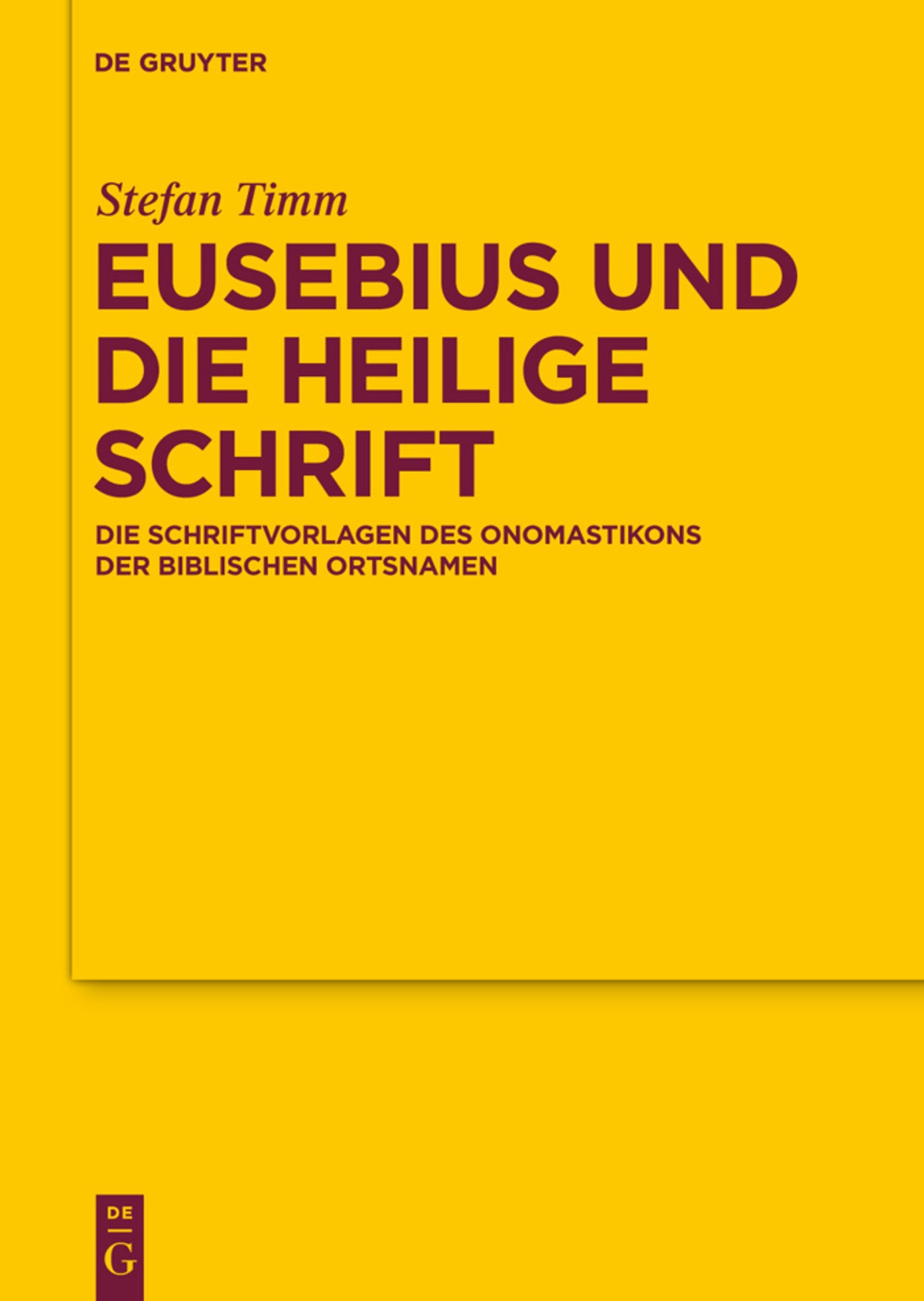 Cover image for Eusebius und die Heilige Schrift ISBN 9783110226003