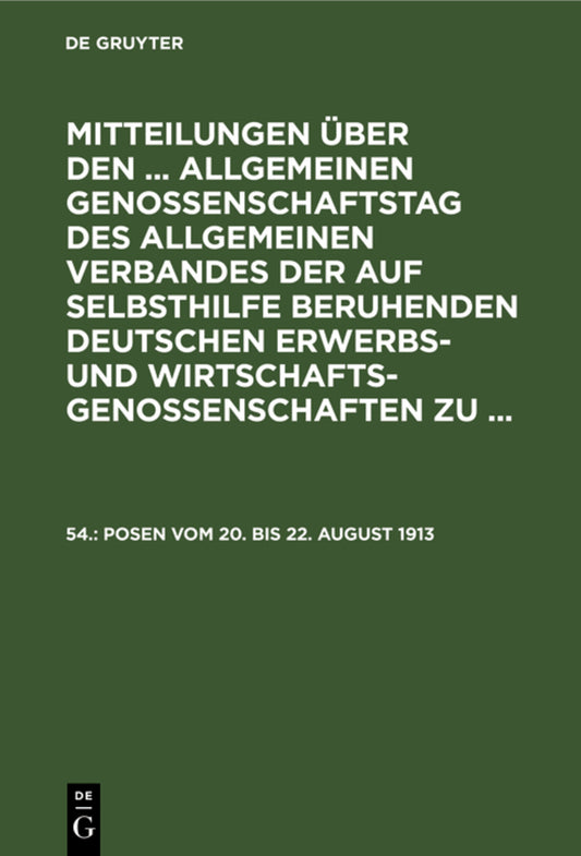 Posen vom 20. bis 22. August 1913