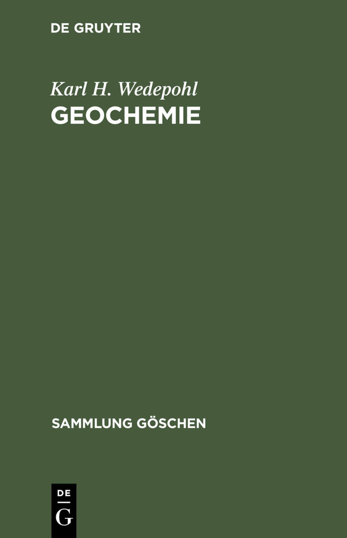 Cover image for Geochemie ISBN 9783110027808
