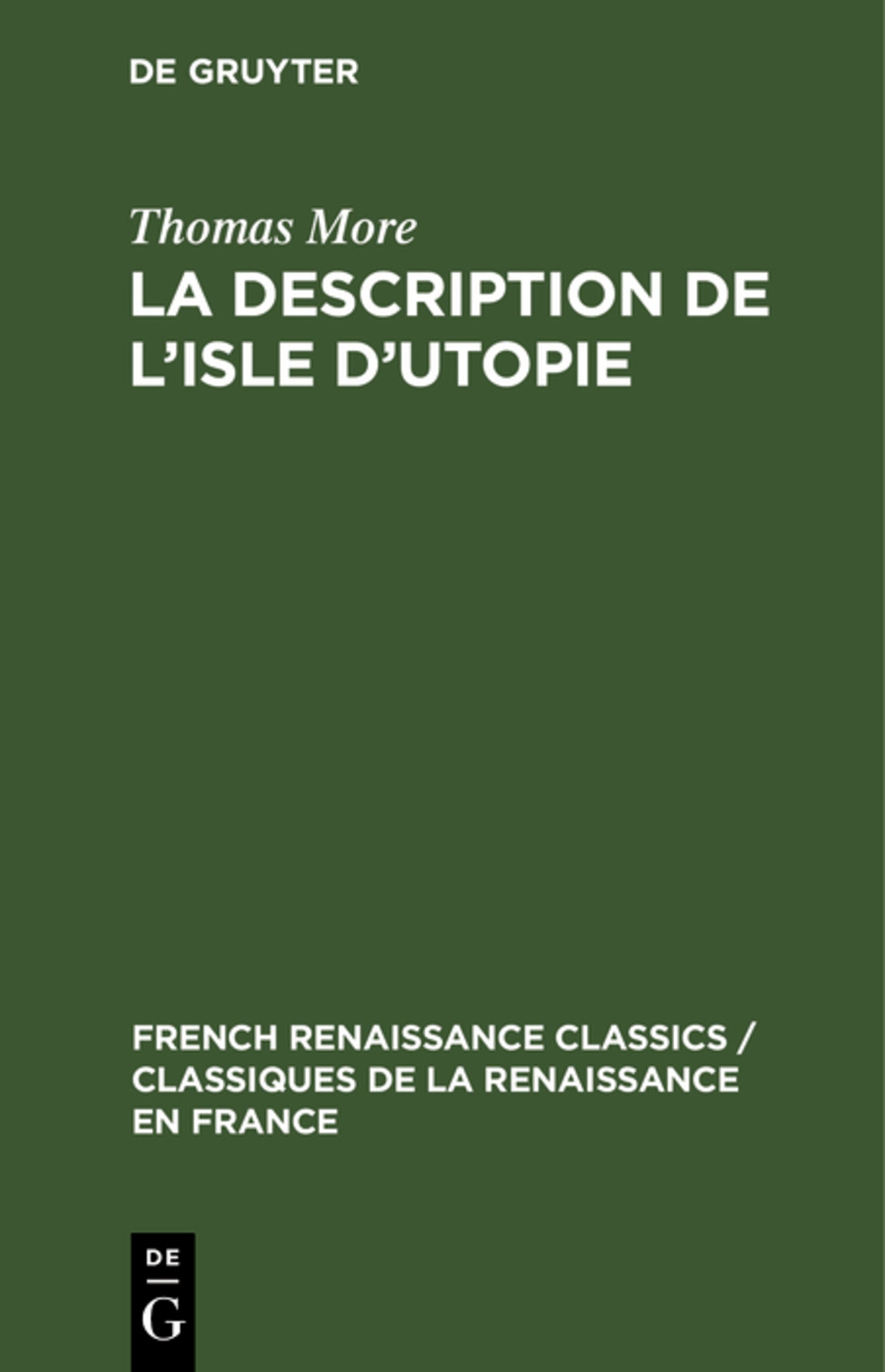 La description de l’isle d’utopie