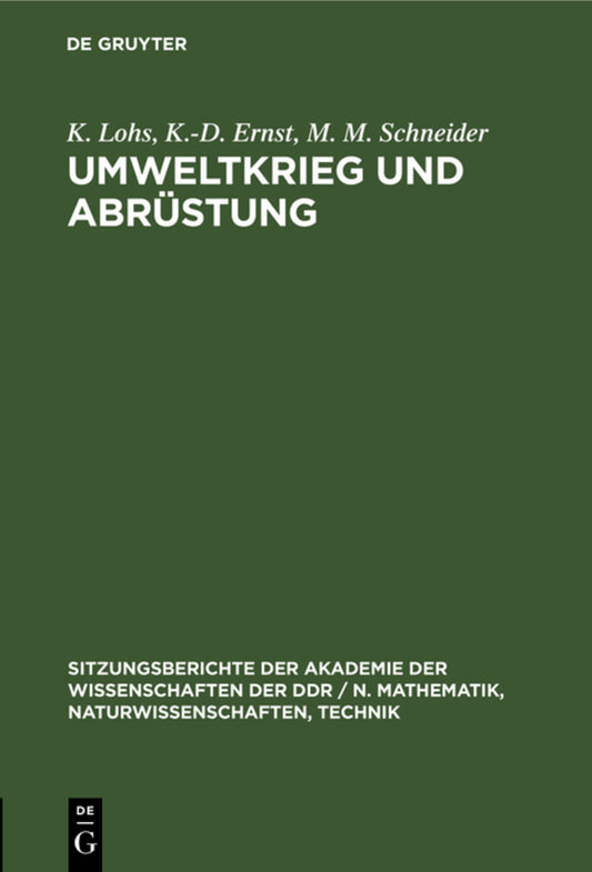 Umweltkrieg und Abrüstung