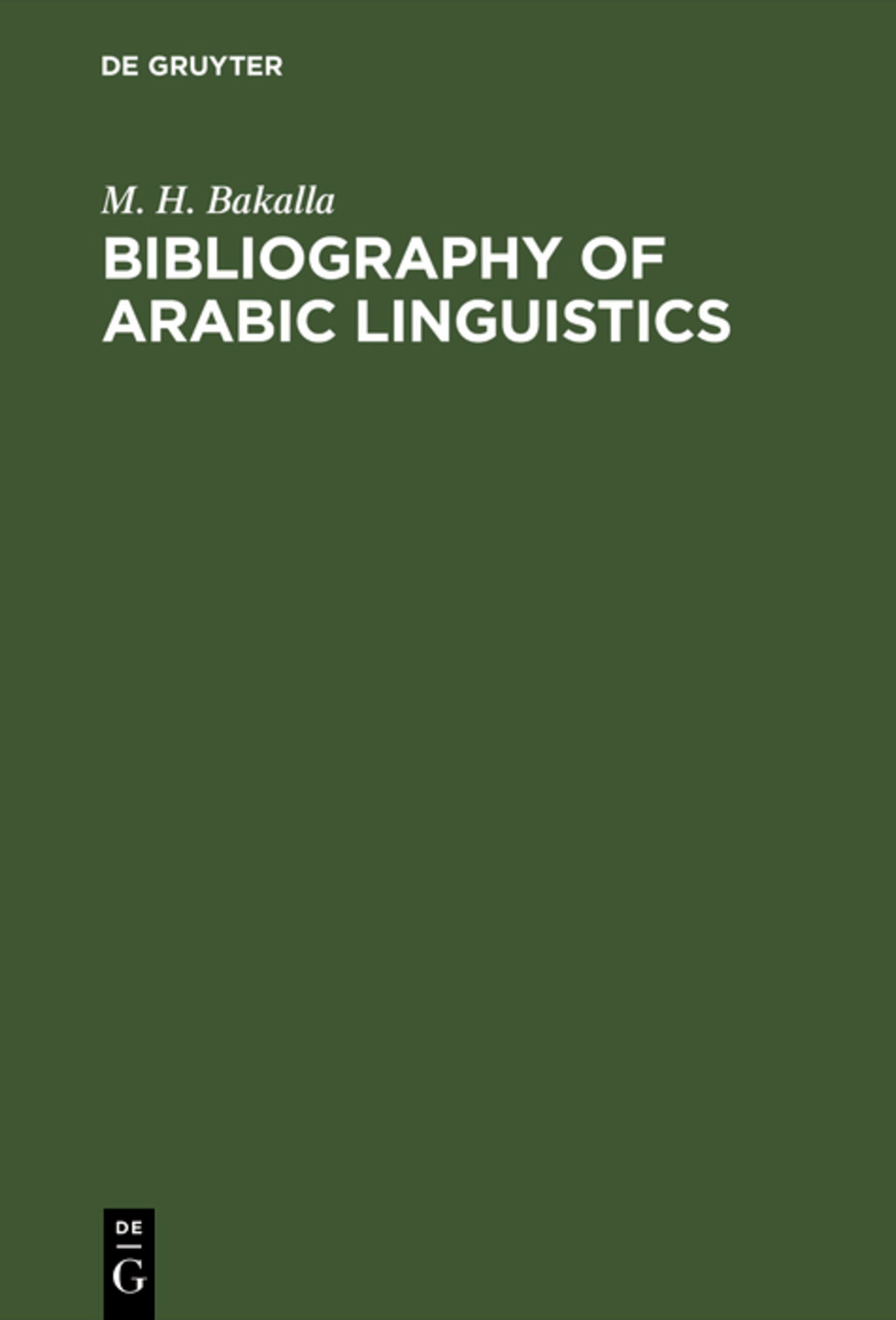 Cover image for Bibliography of Arabic linguistics ISBN 9783794036547