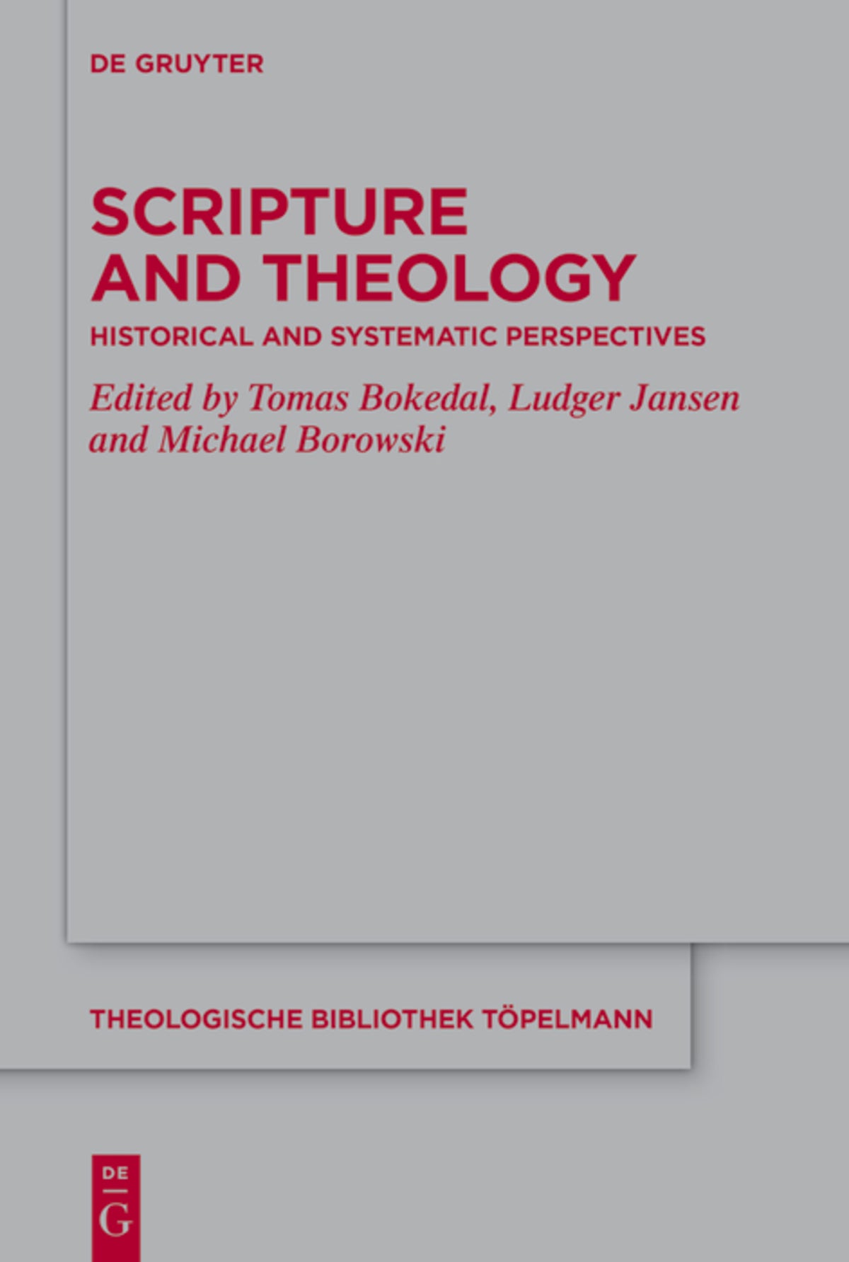 Cover image for Scripture and Theology ISBN 9783112214046